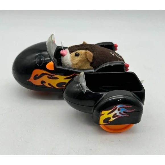 Zhu Zhu Pets Tex Hamster w/ Black Flames Hamcycle & Sidecar Set Interactive Toy - Picture 10 of 15